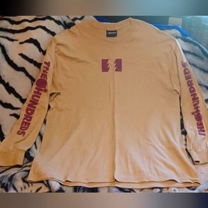 The hundred, men size XL, and beige in color.